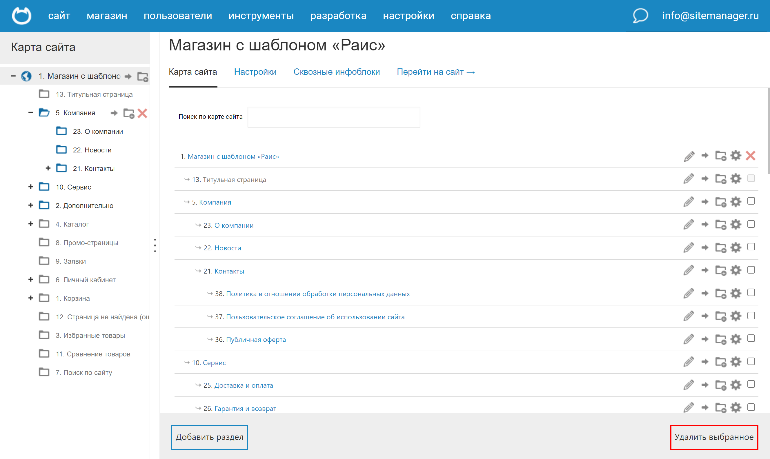 Два представления карты сайта